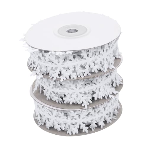 DECORNIJIA 2 Stück Teiliges Weihnachts Geschenkband mit Schneeflocken Motiv Weiß Glitzernd Vielseitiges Dekorationsband für DIY Schleifen Geschenkverpackung Party und Weihnachtsbaumdeko DECORNIJIA 2 Stück Teiliges Weihnachts Geschenkband mit Schneeflocken Motiv Weiß Glitzernd Vielseitiges Dekorationsband für DIY Schleifen Geschenkverpackung Party und Weihnachtsbaumdeko von DECORNIJIA