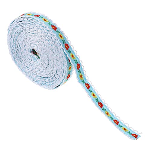 DECORNIJIA 2 Stück blumenbesticktes Gurtband Applikationen Bänder zum Basteln Nähen Tuch wedding decoration handwerkskunst Stickband für Dekoration Vintage DIY handgemachte Spitze Stoff Blue von DECORNIJIA