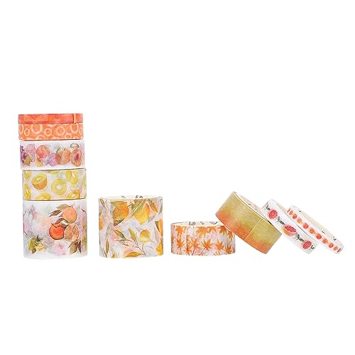 DECORNIJIA 2 Washi-tape Dünn Blumen- Schmucklos Diy Klebeband Für Streifen Dekoratives Klebeband Wand Scrapbooking Aufkleber Diy Liefert Papier Orange von DECORNIJIA