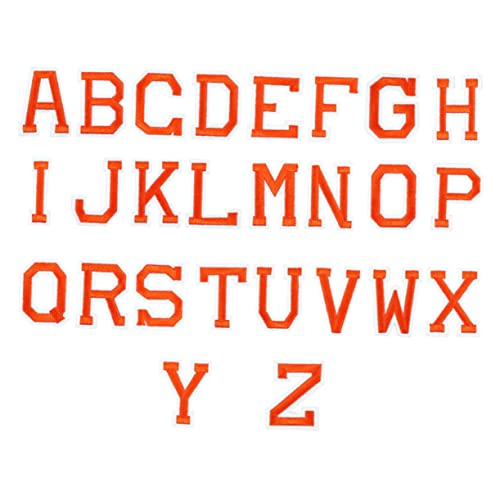DECORNIJIA 2 nähen Stoff Chenille-Buchstaben Stickereiapplikationen für Kleidung personalisierte bekleidung personalisierte kleidung bügeln dekoration -Patches Patches für Mantel Orange von DECORNIJIA