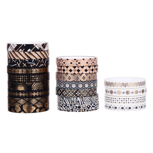 DECORNIJIA 20 Rollen Washi Tape Dekoratives Klebeband für Notizbücher Scrapbooking und Diy Projekte Breit Vielseitig Einsetzbar Hinterlässt Rückstände von DECORNIJIA