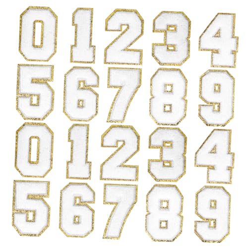 DECORNIJIA 20 Stück Aufnähbare Zahlen Patches Weiß Bügelbild Stickerei Applikationen Für Kleidung Reparatur Dekoration Jacken Hemden Jeans Taschen DECORNIJIA 20 Stück Aufnähbare Zahlen Patches Weiß Bügelbild Stickerei Applikationen Für Kleidung Reparatur Dekoration Jacken Hemden Jeans Taschen von DECORNIJIA