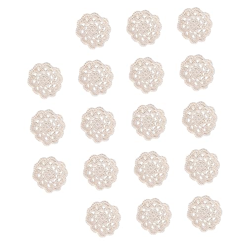 DECORNIJIA 20 Stück Blumen Von Hand Gehäkelt Klein Schüttgut Dekoration Flecken Deckchen Aus Baumwolle Handwerk Baumwolle Stoffblumen Gehäkelte Applikationen Weiß Pastoral Baumwollfaden Beige von DECORNIJIA