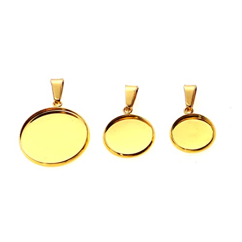 DECORNIJIA 20 Stück Diy Anhängerhalter Schmuck Perlen Reize Bausatz Groß Schließe Ergebnisse Charms-anhänger-tablett Halskette Schlüssel Verschlüsse Cabochon Bausätze Basen Golden von DECORNIJIA