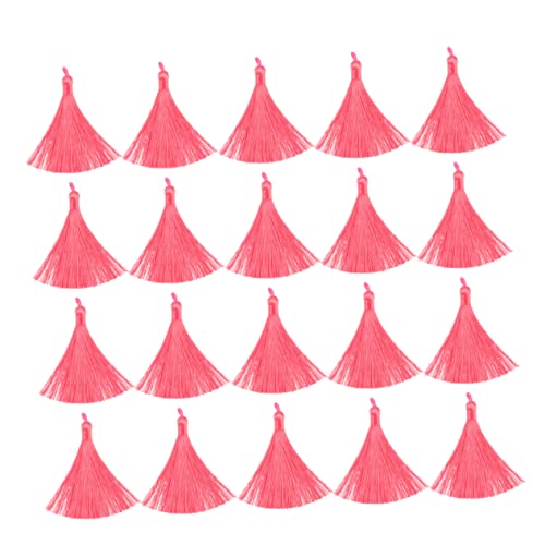 DECORNIJIA 20 Stück Hängender Quastenanhänger Diy Schlüsselanhänger Zubehör Etiketten Bausatz Basteln Lang Herstellung Schmuck Seidig Schlüsselanhänger Masse Stichworte Rosa von DECORNIJIA