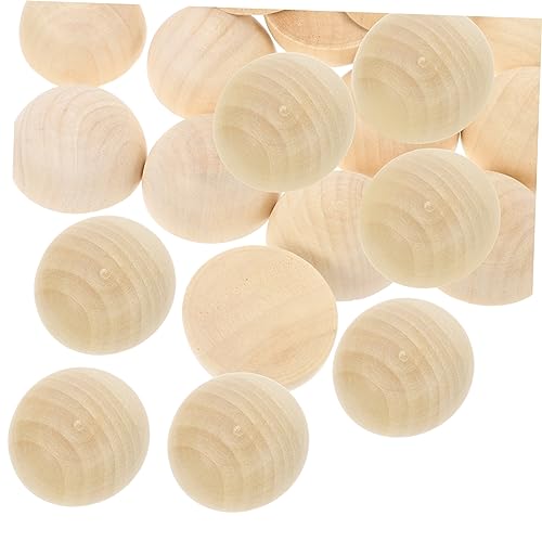 DECORNIJIA 20 Stück Halbe Holzperlen Unbehandelt für DIY Schmuck Basteln Glatte Oberfläche für Armbänder und Dekorationen Naturholz Material für Kreative Projekte von DECORNIJIA