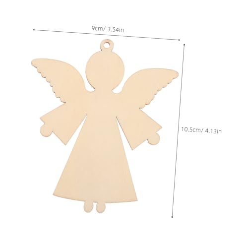 DECORNIJIA 20 Stück Holzengel Anhänger Unbemalt Diy Bastelset Holzanhänger für Weihnachtsbaum Hochzeit Geburtstag Dekoration Holzfiguren zum Bemalen und Verzieren von DECORNIJIA