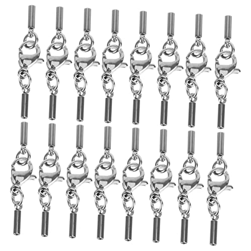 DECORNIJIA 20 Stück Hummerschere Mehrfach-halskettenverschluss Sterling Schnalle Verschlüsse Silber Armbänder Klaue Schließe Schlüssel Schmuckverschluss Silver von DECORNIJIA