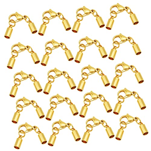 DECORNIJIA 20 Stück Kettenverschluss Halskette Sterling Verschlüsse für Armbänder Schließe Schließungen Haken Schmuckverschluss Hummerschere Golden von DECORNIJIA