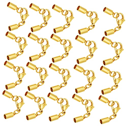 DECORNIJIA 20 Stück Kettenverschluss Kettenverlängerung Gold Halskette Gold Armbänder Schließe Elastische Schnur Karabinerverschlüsse Für Die Schmuckherstellung Sterling Multi Golden von DECORNIJIA