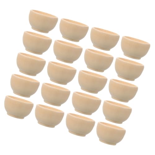 DECORNIJIA 20 Stück Kleine Holzschale Bemalbare Ornamente Mini-schüsseln Diy-tischdekoration Aus Holz Holzschmuck Zum Bemalen Malen Sie Ihre Eigenen Ornamente Holzschale Für Nüsse Beige von DECORNIJIA