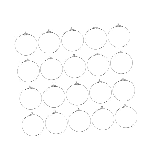 DECORNIJIA 20 Stück Ohrringe Zubehör Verschlüsse Ergebnisse Draht Silber Reiz Kreisring-Anhänger DIY Ohrentropfen Schmuckanhänger Silver von DECORNIJIA