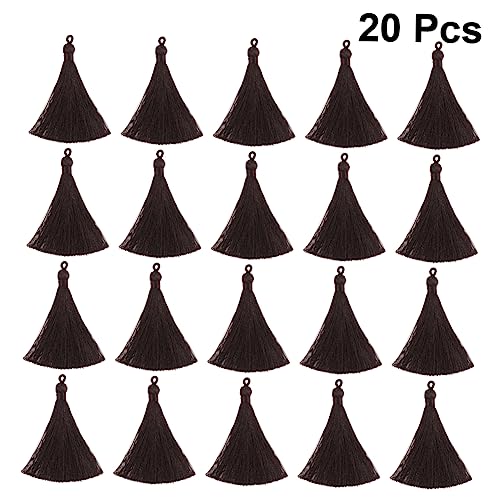 DECORNIJIA 20 Stück Quasten-Ohrtropfen selber machen pendant DIY Schmuckzubehör Schlüsselbund DIY Keychain Kit klein Schüttgut Zubehör für Quastenohrringe hängender Quastenanhänger Coffee von DECORNIJIA