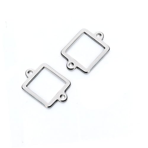 DECORNIJIA 20 Stück Teiliges Doppelloch Anhänger Verbinder Basis DIY Schmuckherstellung Zubehör Silber Korrosionsbeständig Rostfrei für Halsketten Anhänger Verbinder von DECORNIJIA