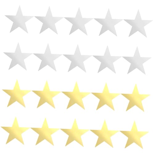 DECORNIJIA 20 Stück Teiliges Doppelseitiger Papier Fünfzacksterne Gold und Silber Handgeschnittene Diy Papierausschnitte für Klassenzimmer Party und Wanddekoration Leuchtende Bastelideen DECORNIJIA 20 Stück Teiliges Doppelseitiger Papier Fünfzacksterne Gold und Silber Handgeschnittene Diy Papierausschnitte für Klassenzimmer Party und Wanddekoration Leuchtende Bastelideen von DECORNIJIA