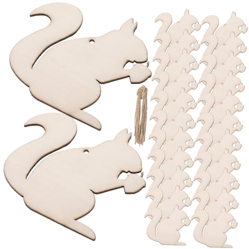 DECORNIJIA 20 Stück Teiliges Eichhörnchen Holz Dekor Naturbelassene Unbemalte Holzscheiben für DIY Bastelarbeiten Malen Herbstdeko Handliche Holzplatten zum Aufhängen für Party und DECORNIJIA 20 Stück Teiliges Eichhörnchen Holz Dekor Naturbelassene Unbemalte Holzscheiben für DIY Bastelarbeiten Malen Herbstdeko Handliche Holzplatten zum Aufhängen für Party und von DECORNIJIA