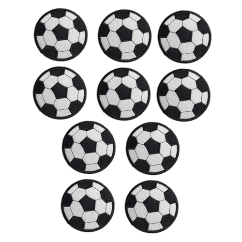DECORNIJIA 20 Stück Teiliges Fußball Applikationen zum Aufnähen Bestickte Patches für Jeans Kleidung Flexible Reparaturflicken für Beschädigte Textilien Einfache Dekoration Reparatur von DECORNIJIA