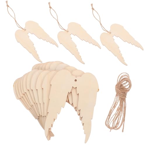 DECORNIJIA 20 Stück Teiliges Holz Engelsflügel zum Aufhängen Unbemalte Holzanhänger mit Loch DIY Bastelset für Weihnachts Hochzeitsdeko Kreative Party Festtagsdekoration DECORNIJIA 20 Stück Teiliges Holz Engelsflügel zum Aufhängen Unbemalte Holzanhänger mit Loch DIY Bastelset für Weihnachts Hochzeitsdeko Kreative Party Festtagsdekoration von DECORNIJIA