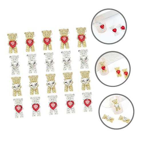 DECORNIJIA 20 Stück Teiliges Nageldesign mit Bär Rhinestones Glänzende Nagel Dekorationen für DIY Maniküre Kreative Beauty Manicure Zubehör Geeignet für Natürliche und Künstliche Nägel DECORNIJIA 20 Stück Teiliges Nageldesign mit Bär Rhinestones Glänzende Nagel Dekorationen für DIY Maniküre Kreative Beauty Manicure Zubehör Geeignet für Natürliche und Künstliche Nägel von DECORNIJIA