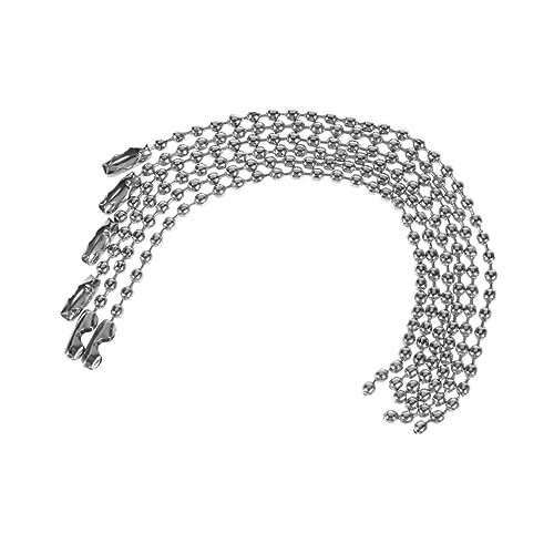 DECORNIJIA 20 Stück Teiliges Nickelbeschichtete Metallkugelkette mit Silberfarbenem Verbinder für Anhänger Langlebige Kugelketten mit Verschluss zum Basteln und Schlüsselanhänger von DECORNIJIA