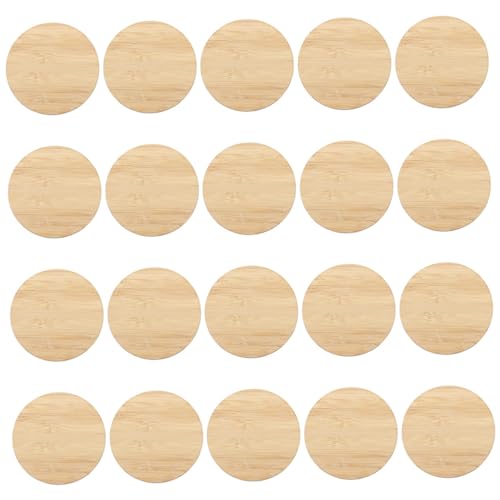 DECORNIJIA 20 Stück Teiliges Runde Bambusplatten Naturbelassene DIY Malunterlage mit Glatten Kanten Vielseitig für Bastelprojekte Spielersatz und Kreative Dekoration von DECORNIJIA