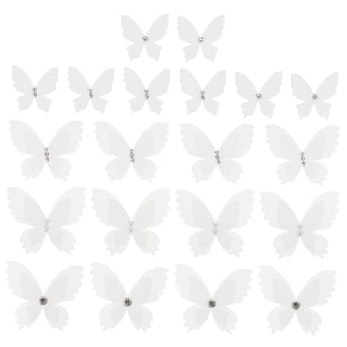DECORNIJIA 20 Stück Teiliges Weiße Doppellagige Organza Schmetterling Patches mit Strasssteinen Dekorative Applikationen für Kleidung Taschen DIY Basteln Brautkleid Accessoires DECORNIJIA 20 Stück Teiliges Weiße Doppellagige Organza Schmetterling Patches mit Strasssteinen Dekorative Applikationen für Kleidung Taschen DIY Basteln Brautkleid Accessoires von DECORNIJIA
