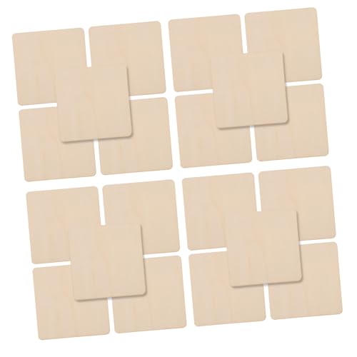 DECORNIJIA 20 Stück Unfertige Quadratische Holzstücke für DIY Bastelprojekte Robuste Holzplatten zum Schnitzen Dekorieren für Tischmittelstücke und Schilder von DECORNIJIA