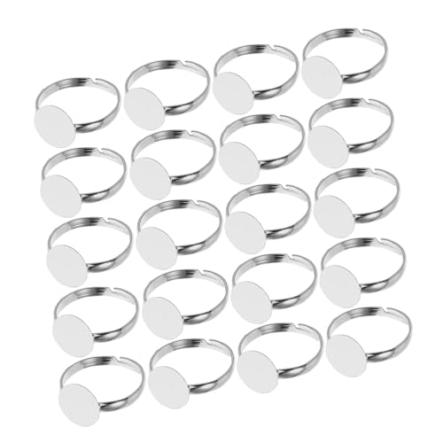 DECORNIJIA 20 Stück Verstellbare Ringrohlinge aus Metall mit Rundem Pad DIY Schmuckherstellung Ringbasis für Individuelle Schmuckstücke Langlebige Schmuckzubehör Ring Adapter Silberfarben DECORNIJIA 20 Stück Verstellbare Ringrohlinge aus Metall mit Rundem Pad DIY Schmuckherstellung Ringbasis für Individuelle Schmuckstücke Langlebige Schmuckzubehör Ring Adapter Silberfarben von DECORNIJIA
