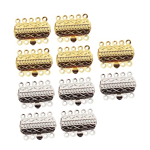 DECORNIJIA 20 Stücke 5 Schmuckkordelverbinder Silber Halskette Bausätze Verschlüsse Armbandkette jewelry set Schmuck basteln Release -Schnalle Zubehör zur Schmuckherstellung Silver von DECORNIJIA