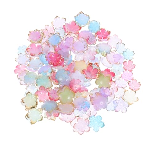 DECORNIJIA 200 Stück Acryl Blumen Perlen mit Farbverlauf Spacer Beads und Bead Caps für DIY Armbänder Halsketten Ohrringe Schmuckzubehör für Kreative Handarbeiten von DECORNIJIA