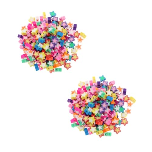 DECORNIJIA 200 Stück Bunte DIY Polymer Clay Perlen Robuste Fünfzackige Sternform Vielseitig für Armbänder Halsketten Schmuckherstellung Bastelmaterialien für Originelles Schmuckdesign von DECORNIJIA