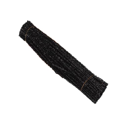 DECORNIJIA 200 Stück DIY Chenille Pfeifenputzer Bastelstangen Schwarz Biegsam und für Kreative Weihnachtsdeko Kinderhandwerk und Partydekoration von DECORNIJIA