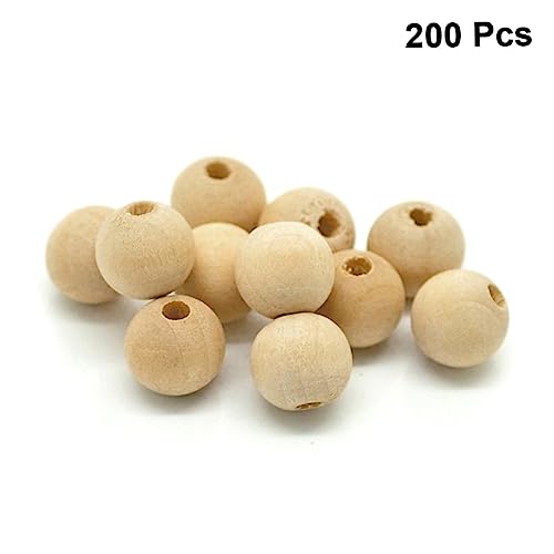DECORNIJIA 200 Stück Runde Holzperlen Unbehandelte Natürliche Holzperlen für DIY Schmuckherstellung Bastelperlen für Armbänder und für Kreative Projekte von DECORNIJIA