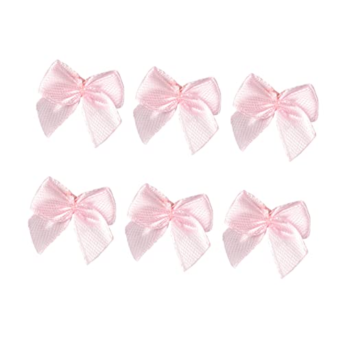 DECORNIJIA 200 Stück Schleife selber machen ribbon schienbeinschoner tape bastel materialien haaraccessoires Geburtstag Mini-Bogen Party Kopfschmuck mit Schleife Blumenzubehör aus Stoff Rosa von DECORNIJIA