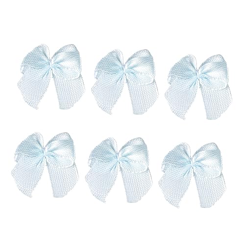 DECORNIJIA 200 Stück Schleife selber machen ribbon schienbeinschoner tape igelkostümkinder seidenbänder kleine Satinschleifen Knoten Blau Kopfschmuck mit Schleife Blumenzubehör aus Stoff Blue von DECORNIJIA