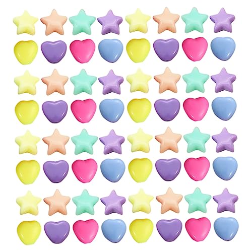 DECORNIJIA 200 Stück Teiliges DIY Schmuckperlen Bunte Acrylperlen in Stern Herzform Stern Herz Farbige Spacer Perlen für Halsketten und Armbänder Langlebig zum Basteln und Schmuckherstellung von DECORNIJIA