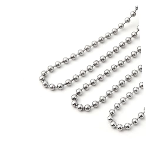 DECORNIJIA 200 Stück Teiliges Verstellbare Ballkette mit Kugelverschluss Langlebige Metallkette zum Basteln von Schlüsselanhängern Hundemarken und Flaschenanhängern Silberfarben von DECORNIJIA