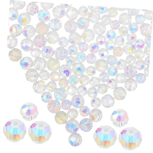 DECORNIJIA 200Stücke Glasperlen Runde Bastelperlen DIY Dekorationen und Perlen für Armbänder Halsketten Bastelprojekte Haar Accessoires Vielseitig Einsetzbar von DECORNIJIA