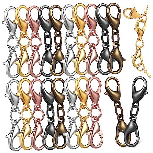 DECORNIJIA 20Stücke Doppel Karabinerverschlüsse für DIY Schmuckherstellung und Armband Verlängerungen Roségold und Mehr für Kettenprojekte und Zubehör von DECORNIJIA