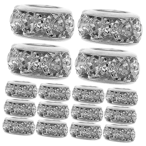DECORNIJIA 20Stücke Kupfer Strass Abstandshalterperlen DIY Schmuckperlen für Armbänder und Silberne Zubehör für Basteln und Schmuckherstellung von DECORNIJIA