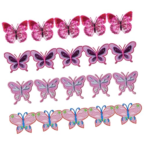 DECORNIJIA 20Stücke Schmetterlings Patches für Kleidung Stickerei für DIY Reparaturen Selbstklebende Stoffflicken für Jeans Taschen und Mehr für Heimdekoration von DECORNIJIA