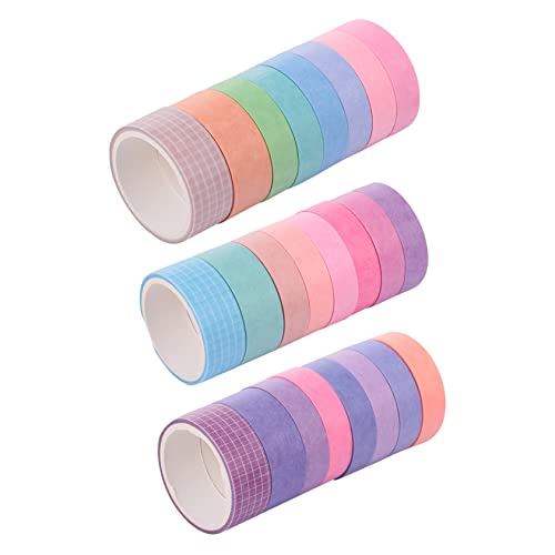 DECORNIJIA 24 Rollen Teiliges Washi Tape Set Schlichtes Dekoratives Klebeband für Scrapbooking DIY Basteln Tagebuch Masking Tape Leicht Ablösbar für Kunst und Handwerksprojekte von DECORNIJIA