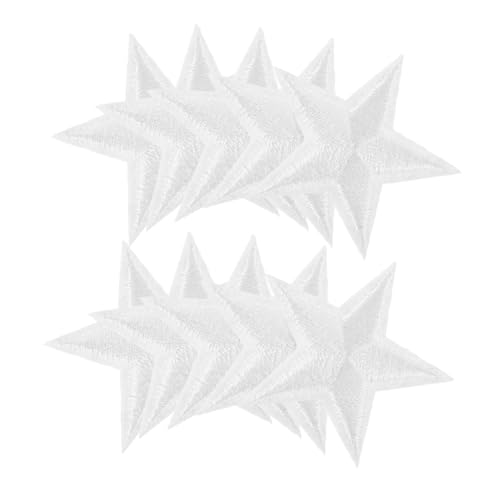 DECORNIJIA 24 Stück Pentagramm-patch Nähwerksträger Bügellätigkeitsdekoration T-shirt Patch-verzierungen Rucksäcke Hut Patches Eisenflicken Für Rucksäcke Bügelnsternpatch Weiß Polyester von DECORNIJIA
