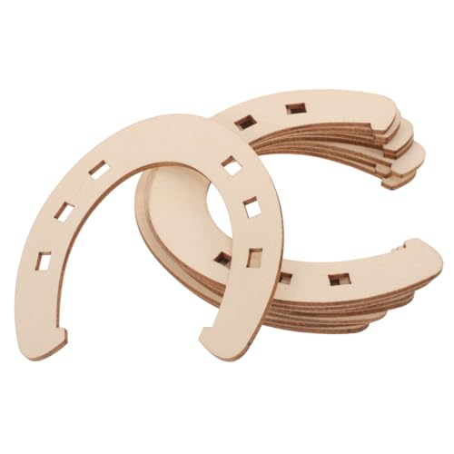 DECORNIJIA 24 Stück Teiliges DIY Holzscheiben mit Naturbelassene Holzchips für Basteln Malen und Partydeko Pferdehufe Motiv Kreative Holzplättchen für Individuelle Dekoration von DECORNIJIA