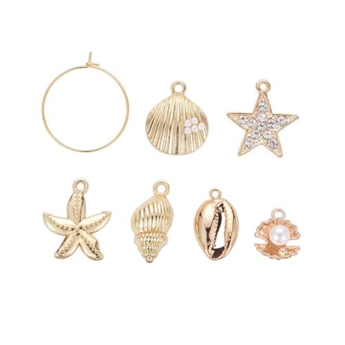 DECORNIJIA 24 Stück Teiliges Ohrschmuck Meerjungfrau Anhänger Loop Ohrhänger DIY Schmuckzubehör für Kreative Strandohrringe und Bastelprojekte von DECORNIJIA