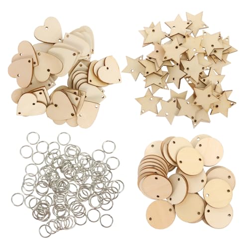 DECORNIJIA 240 Stück Teiliges Holzanhänger set mit Stern Kreis Herzformen DIY Bastelholzstücke mit Eisenringen Glatte Oberfläche für Hochzeit Geschenk Partydekoration DECORNIJIA 240 Stück Teiliges Holzanhänger set mit Stern Kreis Herzformen DIY Bastelholzstücke mit Eisenringen Glatte Oberfläche für Hochzeit Geschenk Partydekoration von DECORNIJIA