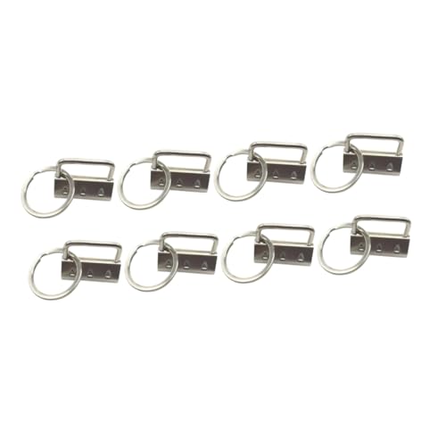 DECORNIJIA 25 Stück Teiliges Metall webband endstück für Schlüsselanhänger DIY Rostfrei Robust Geeignet für Gürtel Gepäck Taschen Armbänder mit Schlüsselring Modisch und Vielseitig von DECORNIJIA
