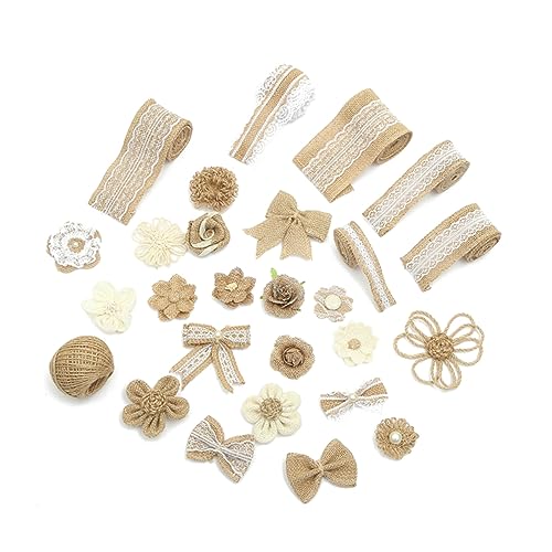 DECORNIJIA 27 Stück Teiliges Diy Handwerk Zubehör Jute und Leinen mit Spitzenverzierung für Partydekoration Sicher und Praktisch für Bastelprojekte DECORNIJIA 27 Stück Teiliges Diy Handwerk Zubehör Jute und Leinen mit Spitzenverzierung für Partydekoration Sicher und Praktisch für Bastelprojekte von DECORNIJIA