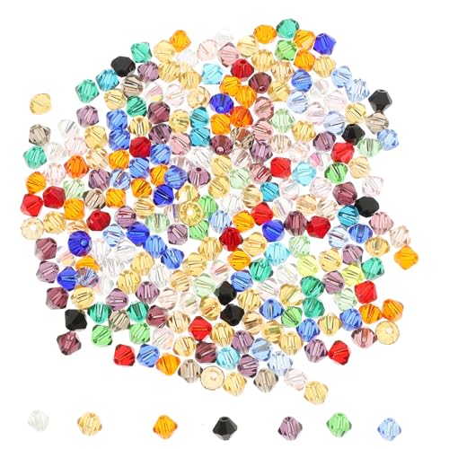 DECORNIJIA 280Stücke Glasperlen für DIY Schmuckherstellung Facettierte Kristallperlen Mischfarben für Armbänder und Bastelprojekte von DECORNIJIA