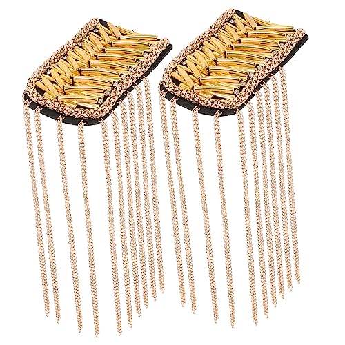 DECORNIJIA 2Stücke Fransen Schulterklappen mit Kette Dekorative Epauletten für Blazer Festliche Anlässe Vielseitige Schulterabzeichen für Erwachsene DECORNIJIA 2Stücke Fransen Schulterklappen mit Kette Dekorative Epauletten für Blazer Festliche Anlässe Vielseitige Schulterabzeichen für Erwachsene von DECORNIJIA